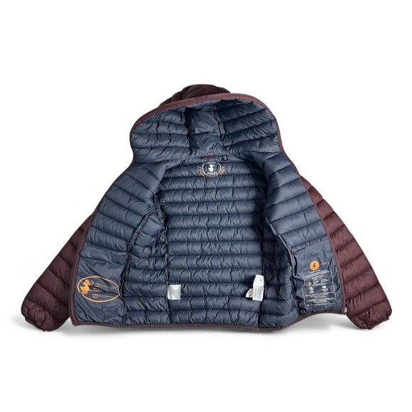 Save The Duck Kids Hooded Ultra Light Jacket Puffer Ski Coat Size 12 PlumTech - Picture 3 of 16